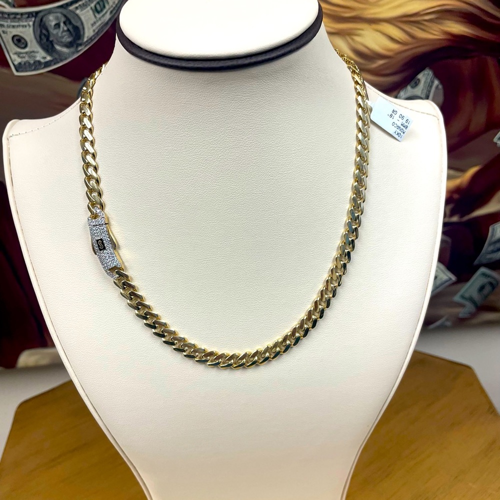 10k Monaco Hollow Yellow gold Chain 8mm - 18”